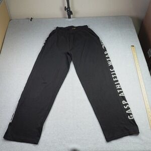 GASP Sweatpants Mens Small Black Athletic Graphic Bodybuilding Gym Pants